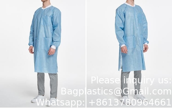 Disposable Laboratory Coat, Dental supplies, Nonwoven Disposable PP White Lab Coat Non Woven For Kids Or Adults