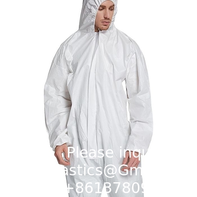 Waterproof Disposable Impervious Coverall Non Woven Workwear Overall PPE Set Suit With Taped Seam