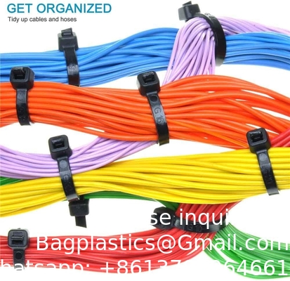 Zip Ties Heavy Duty 8 Inch, Premium Plastic Wire Ties With Tensile Strength, Self-Locking Black Nylon Tie Wrap