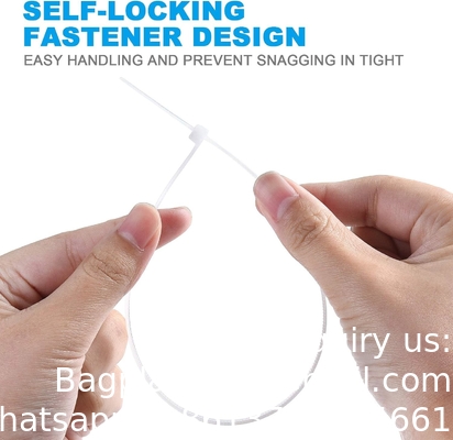 Zip Ties Heavy Duty 8 Inch, Premium Plastic Wire Ties With Tensile Strength, Self-Locking Black Nylon Tie Wrap