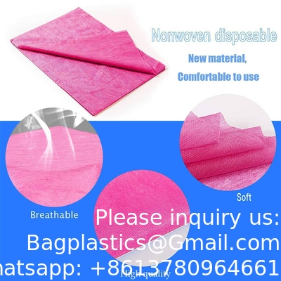 Disposable SMS Waterproof Bed Cover Single Layer Non Woven White Spa Massage Disposable Bed Sheet