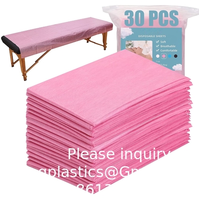 Disposable SMS Waterproof Bed Cover Single Layer Non Woven White Spa Massage Disposable Bed Sheet