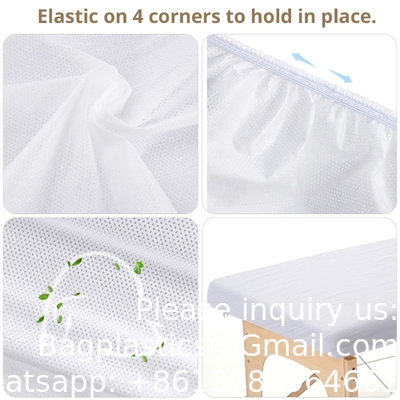 Disposable Fitted Massage Table Sheets Spa Bed Covers, Breathable Non Woven Fabric Massage Table Protective Cover