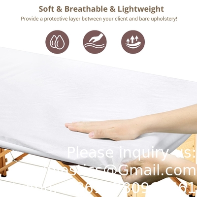 Disposable Fitted Massage Table Sheets Spa Bed Covers, Breathable Non Woven Fabric Massage Table Protective Cover