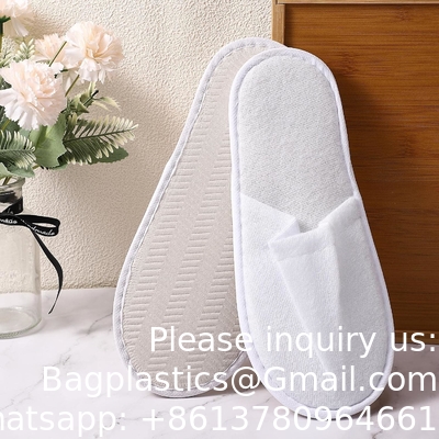 Disposable Slippers, Closed Toe SPA Slippers Non-Slip Slippers Comfortable Individually Wrapped Guest Slippers