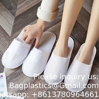 Disposable Slippers, Closed Toe SPA Slippers Non-Slip Slippers Comfortable Individually Wrapped Guest Slippers