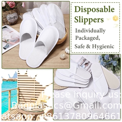 Disposable Slippers, Closed Toe SPA Slippers Non-Slip Slippers Comfortable Individually Wrapped Guest Slippers