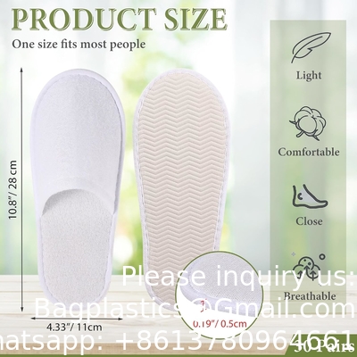 Disposable Slippers, Closed Toe SPA Slippers Non-Slip Slippers Comfortable Individually Wrapped Guest Slippers