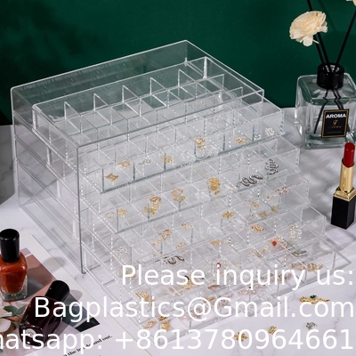 Clear Jewelry Organizer, Durable Jewelry Box With 5 Drawers, Jewelry Organizer Box, Earring Jewelry Organizer