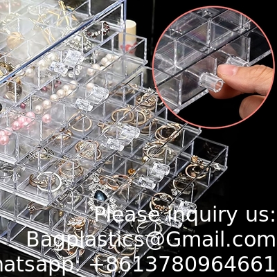 Clear Jewelry Organizer, Durable Jewelry Box With 5 Drawers, Jewelry Organizer Box, Earring Jewelry Organizer