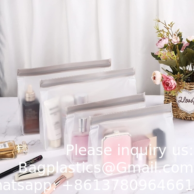 Toiletry bags, Soft Plastic Travel Makeup Cosmetic Bags, Zipper Closure Design, Waterproof Portable Carry on Bags