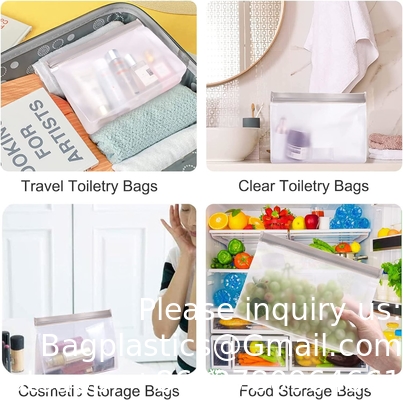Toiletry bags, Soft Plastic Travel Makeup Cosmetic Bags, Zipper Closure Design, Waterproof Portable Carry on Bags