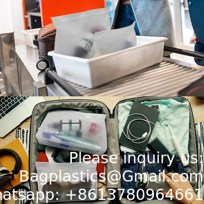Toiletry bags, Soft Plastic Travel Makeup Cosmetic Bags, Zipper Closure Design, Waterproof Portable Carry on Bags