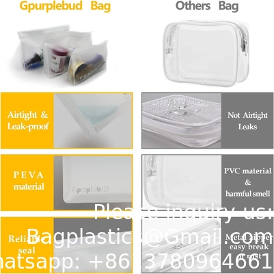 Toiletry bags, Soft Plastic Travel Makeup Cosmetic Bags, Zipper Closure Design, Waterproof Portable Carry on Bags