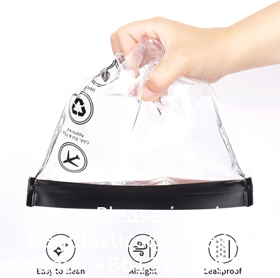 Quart Size Zipper Bags- Triple-sealed Seam Leakproof Clear Cosmetic Bag for Liquids &amp; Makeup- Portable Travel Size