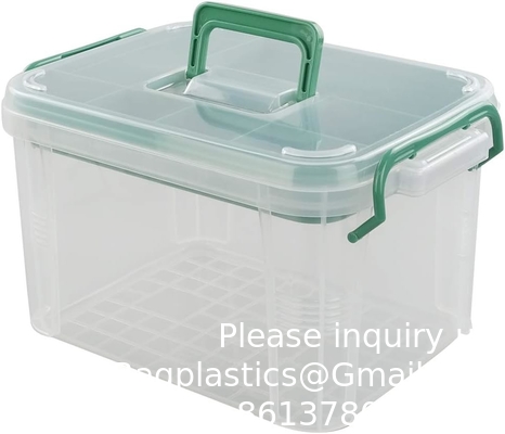 Clear First Aid Kit Container, Travel Medicine Storage Box With Tray First Aid Kit Container, Clear Organizer Box