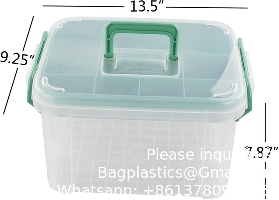Clear First Aid Kit Container, Travel Medicine Storage Box With Tray First Aid Kit Container, Clear Organizer Box