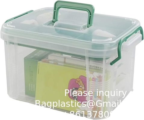 Clear First Aid Kit Container, Travel Medicine Storage Box With Tray First Aid Kit Container, Clear Organizer Box