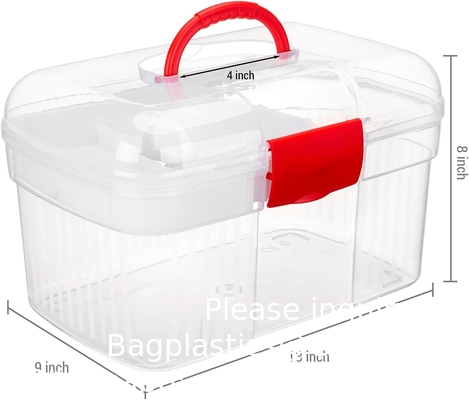Clear First Aid Kit Container, Travel Medicine Storage Box With Tray First Aid Kit Container, Clear Organizer Box