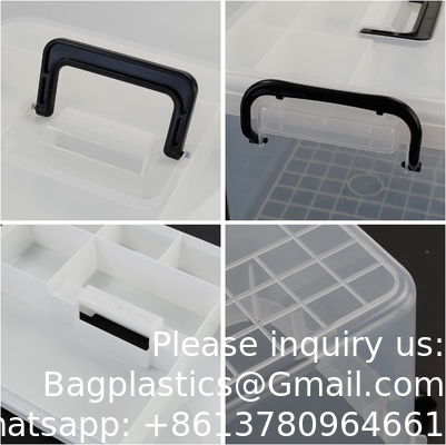 Clear First Aid Kit Container, Travel Medicine Storage Box With Tray First Aid Kit Container, Clear Organizer Box