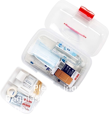 Clear First Aid Kit Container, Travel Medicine Storage Box With Tray First Aid Kit Container, Clear Organizer Box