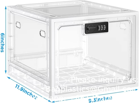 Medicine Lock Box, Lockable Storage Box For Safe Medication Storage, Large Capacity Lockable Box Container