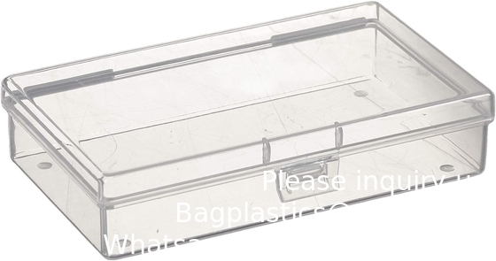 Rectangular Empty Mini Clear Plastic Organizer Storage Box Containers With Hinged Lids For Small Items Craft Box