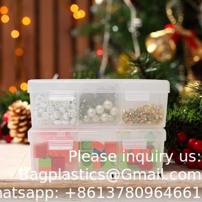 Mini Clear Plastic Beads Storage Box Small Empty Organizer Box with Hinged Lid for Storage of Small Items, Jewelry