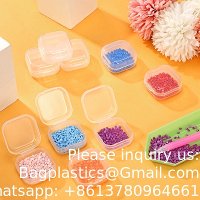 Mini Clear Plastic Beads Storage Box Small Empty Organizer Box with Hinged Lid for Storage of Small Items, Jewelry
