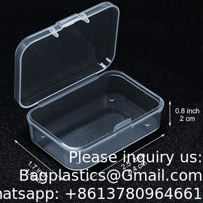Mini Clear Plastic Beads Storage Box Small Empty Organizer Box with Hinged Lid for Storage of Small Items, Jewelry