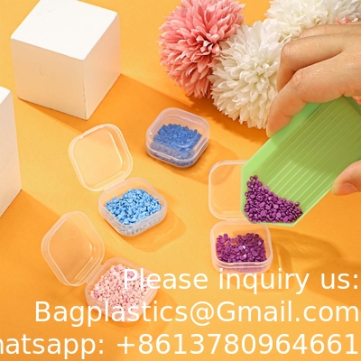 Mini Clear Plastic Beads Storage Box Small Empty Organizer Box with Hinged Lid for Storage of Small Items, Jewelry