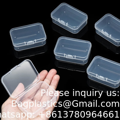 Mini Clear Plastic Beads Storage Box Small Empty Organizer Box with Hinged Lid for Storage of Small Items, Jewelry