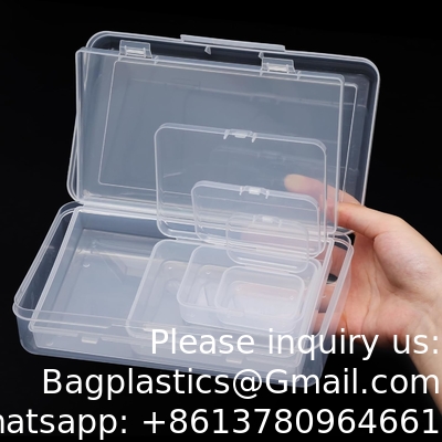 Organizer Storage Box, Rectangular Empty Mini Clear Plastic Organizer Storage Box Containers with Lids Small Items