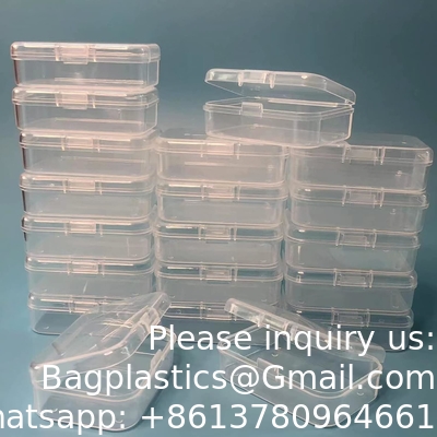 Organizer Storage Box, Rectangular Empty Mini Clear Plastic Organizer Storage Box Containers with Lids Small Items