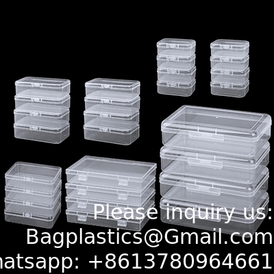 Organizer Storage Box, Rectangular Empty Mini Clear Plastic Organizer Storage Box Containers with Lids Small Items