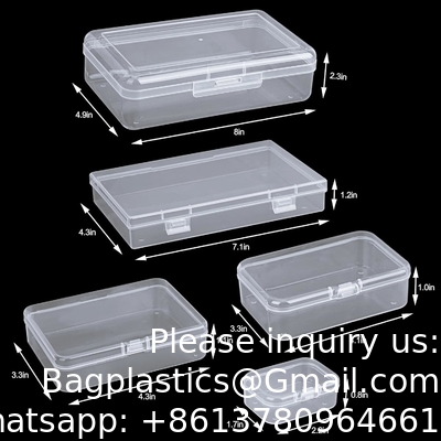 Organizer Storage Box, Rectangular Empty Mini Clear Plastic Organizer Storage Box Containers with Lids Small Items