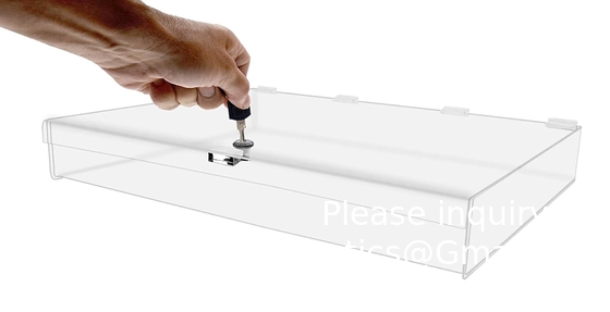 Clear Acrylic Single Lock Medical Box with Keys, 13&quot; x 6.5&quot; x 5.5&quot; Medium for Medical Storage of Supplies Medications