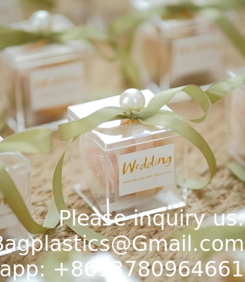 Acrylic Plastic Square Cube Small Box with Lid Decorative Storage Boxes Jewelry Display Mini Container for Home Candy