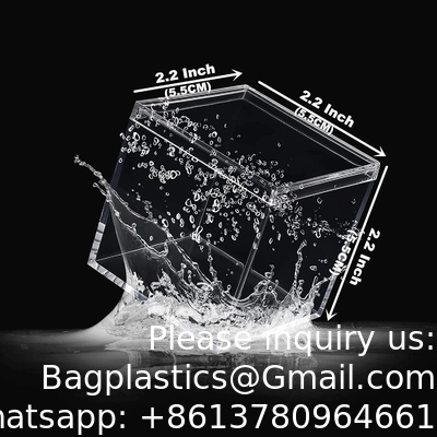 Acrylic Plastic Square Cube Small Box with Lid Decorative Storage Boxes Jewelry Display Mini Container for Home Candy
