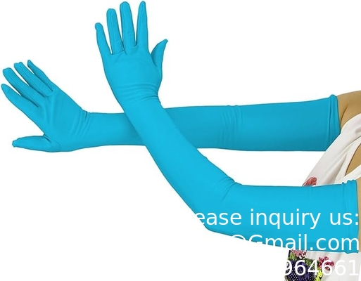 High Quality Free Samples Sky Blue Disposable Wholesale Medic Powder Free Long Sleeve Non Sterile Nitrile Gloves