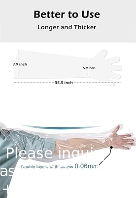 Disposable Field Dressing Gloves Veterinary Insemination Rectal Long Gloves, Extra Long Sleeve Full Arm Gloves