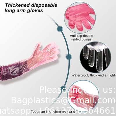 Disposable Field Dressing Gloves Veterinary Insemination Rectal Long Gloves, Extra Long Sleeve Full Arm Gloves