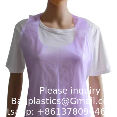 Disposable White Plastic Aprons, 46 inches x 28 inches Waterproof Polyethylene for Cooking Painting Arts n' Crafts