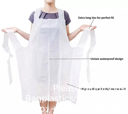 Wholesale Biodegradable Pla cornstarch Apron Embossed Or Smooth Apron Disposable Pe Apron Kitchen Wear Sleeveless