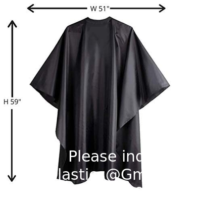Barber Cape Large Size With Adjustable Snap Closure Waterproof Hair Cutting Salon Cape For Men, Women And Kids Black