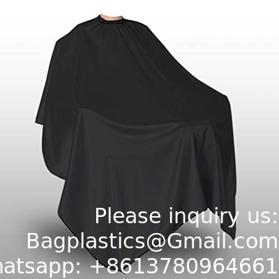 Barber Cape Large Size With Adjustable Snap Closure Waterproof Hair Cutting Salon Cape For Men, Women And Kids Black