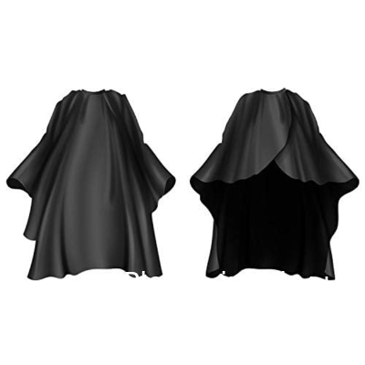 Barber Cape Large Size With Adjustable Snap Closure Waterproof Hair Cutting Salon Cape For Men, Women And Kids Black