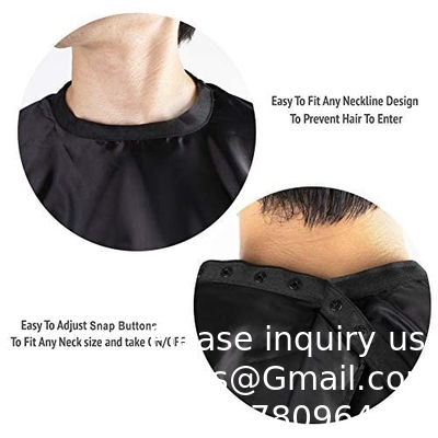 Barber Cape Large Size With Adjustable Snap Closure Waterproof Hair Cutting Salon Cape For Men, Women And Kids Black