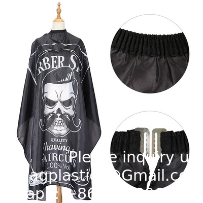 Barber Cape Large Size With Adjustable Snap Closure Waterproof Hair Cutting Salon Cape For Men, Women And Kids Black