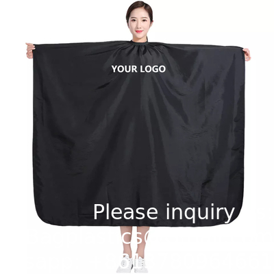 Barber Cape Large Size With Adjustable Snap Closure Waterproof Hair Cutting Salon Cape For Men, Women And Kids Black